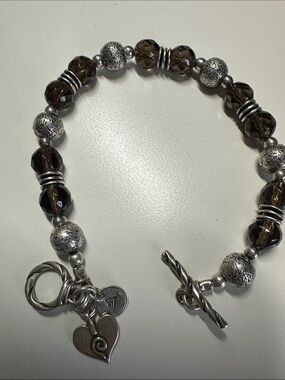 Silpada Smoky Quartz Solid Sterling silver Beads Bracelet